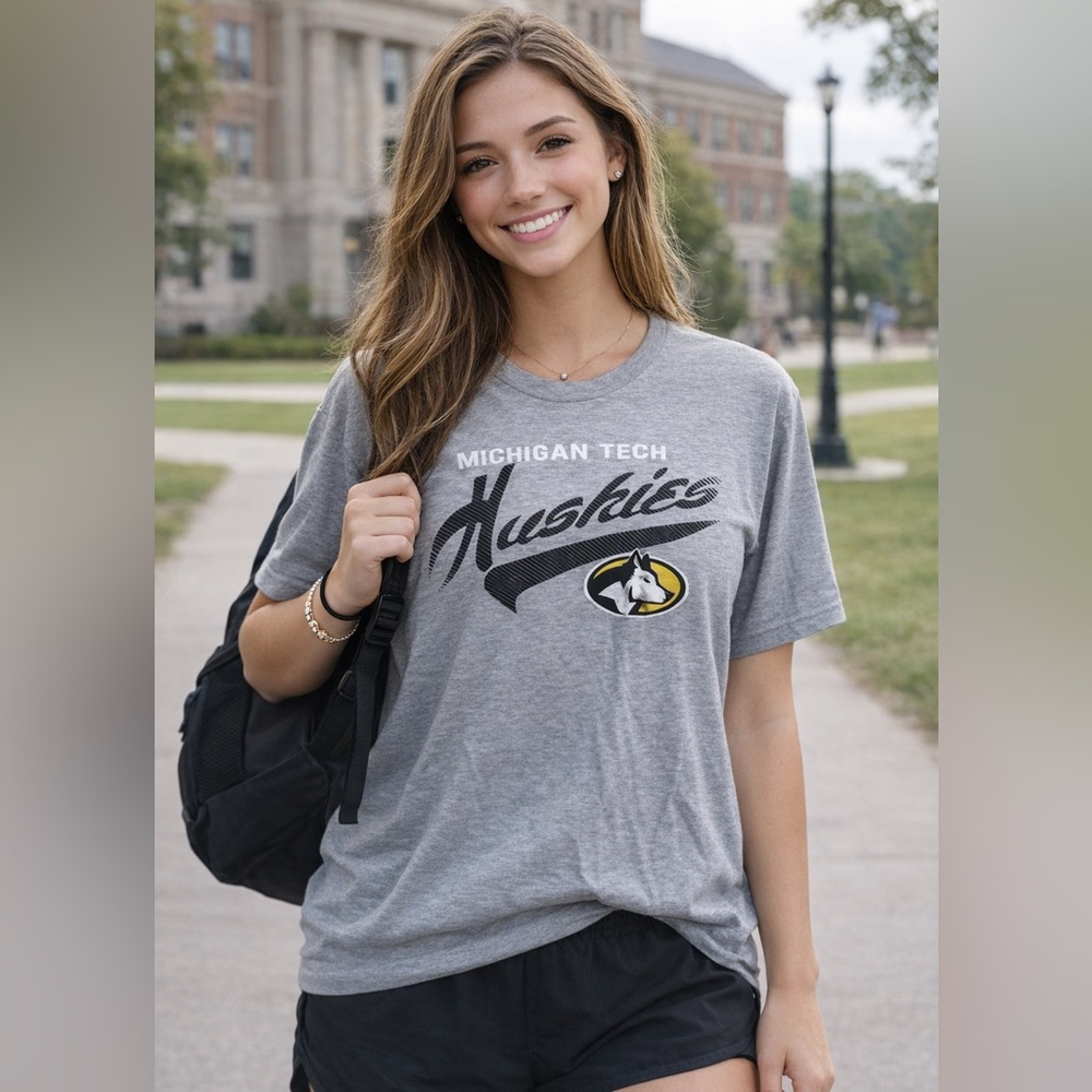 Michigan Tech Huskies Gray T-Shirt